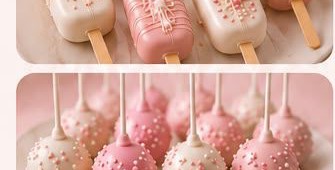 Pink and white cake pops