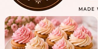Pink and cream frosted cupcakes